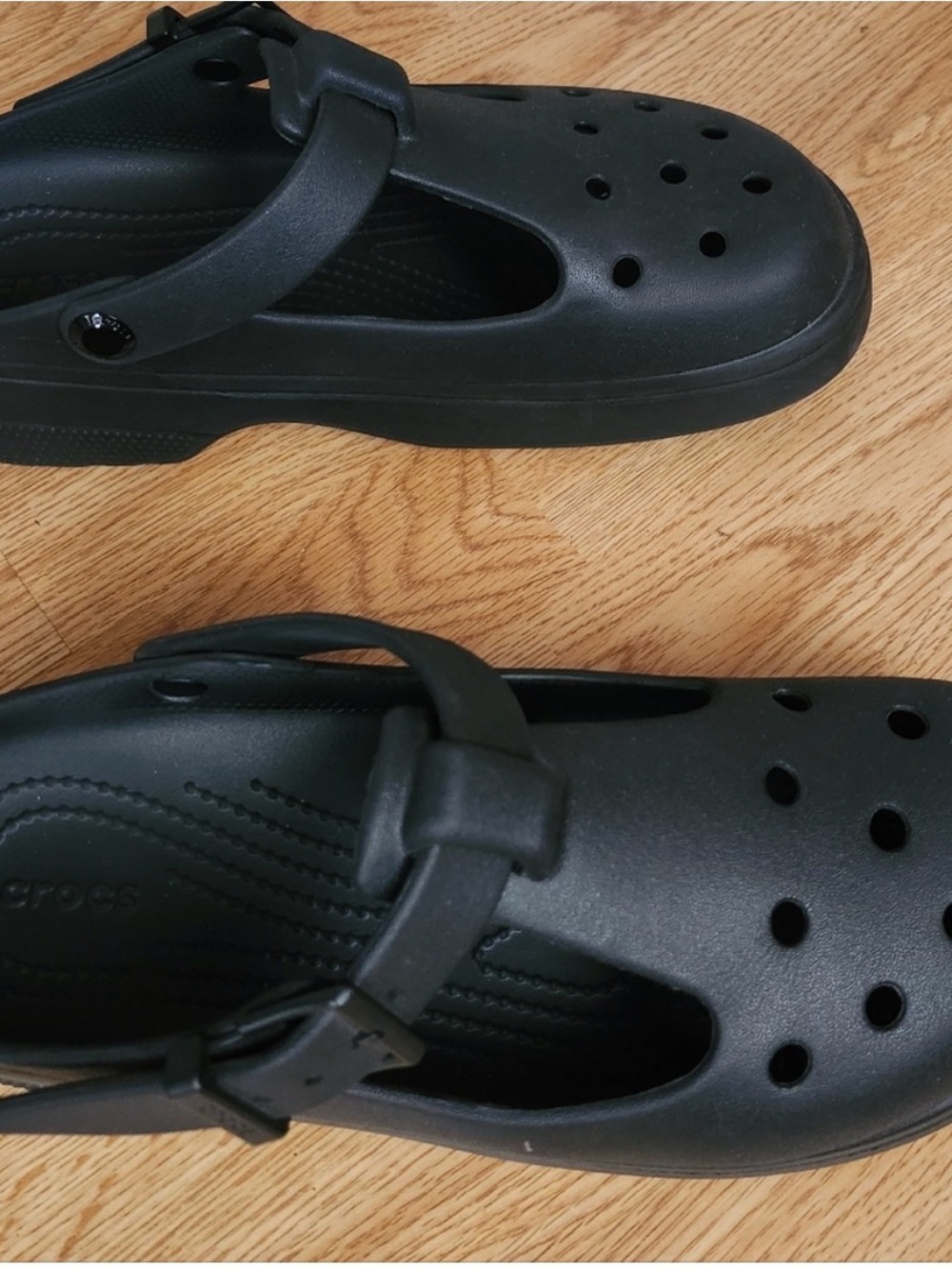 Crocs Black Mary-Jane T-Strap Clog - Picture 2 of 4